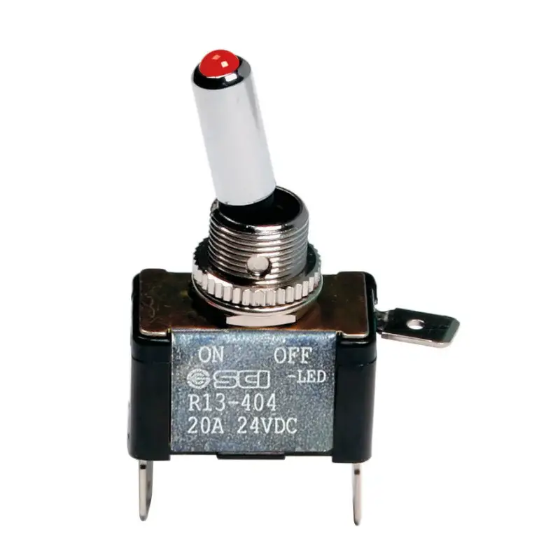 Plată securizată Intrerupator basculant cu LED rosu, 2 terminale, 12V, 20A