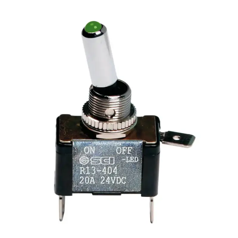 Ultima șansă Întrerupător basculant cu LED verde, 2 terminale, 12V, 20A