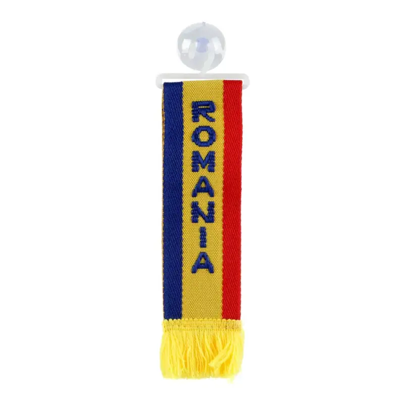 Ofertă specială Fanion auto mic cu ventuză pentru parbriz, steag România