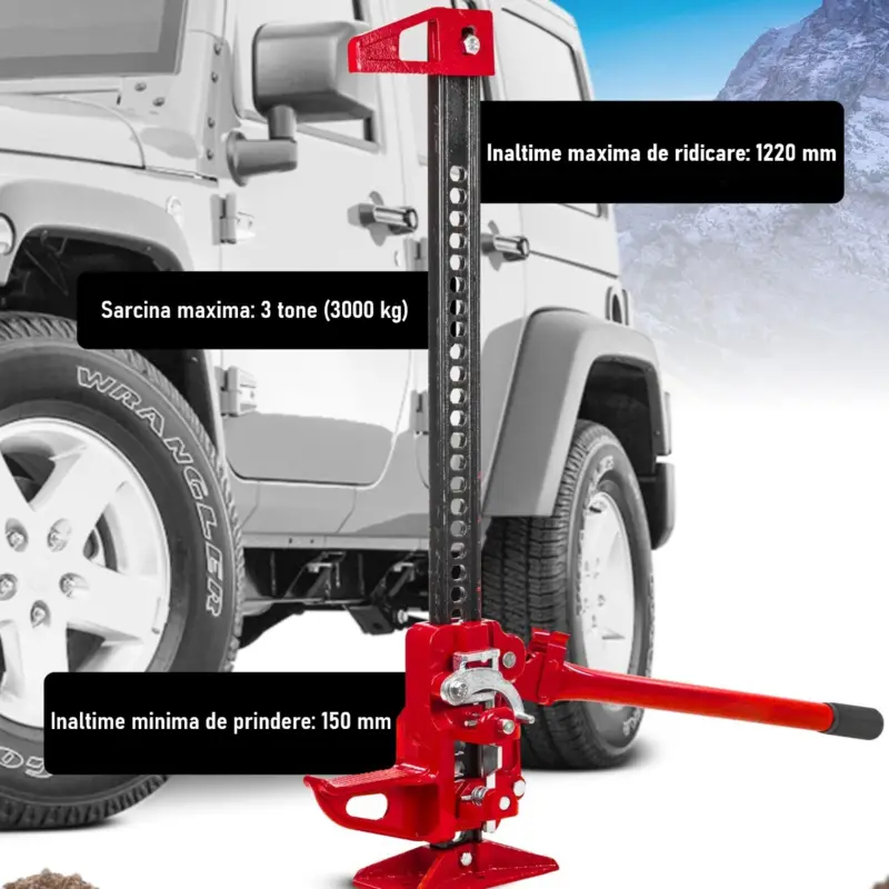 Cric mecanic destinat OFF-ROAD, model "Farm", inaltime 1220 mm (48 inch), sarcina maxima 3 Tone FAVLine Selection Transport gratuit