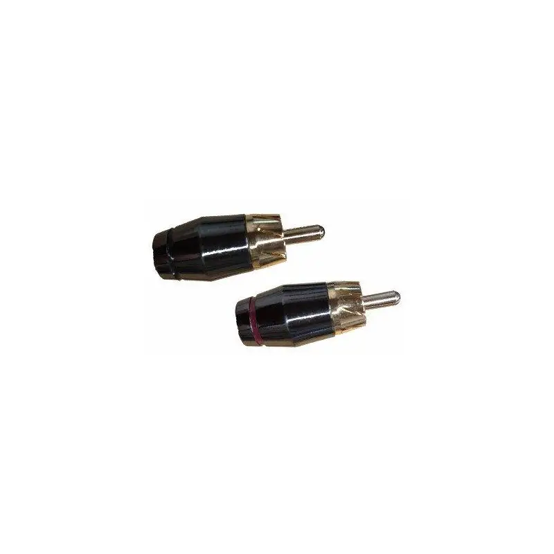 Retur gratuit Set 2 conectori RCA tată lipibili 26,5 mm roșu/negru Audio System