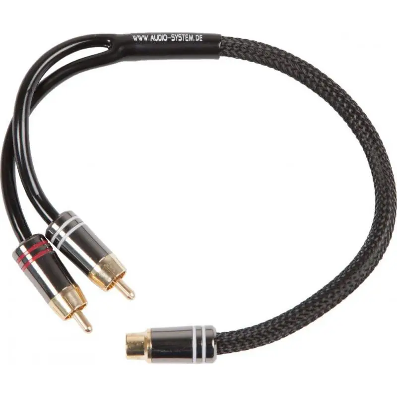 Cablu Y-RCA OFC 300 mm Audio System, Snake Skin, 1M la 2F Premium