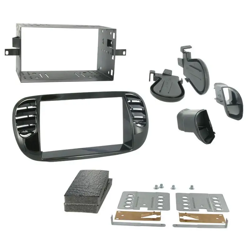 Kit ramă 2DIN Connects2 pentru Fiat 500 2007-2015, negru, cu A/C Ieftin