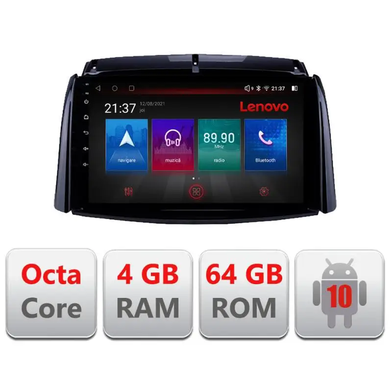 Cel mai vândut Navigație Android Renault Koleos 2009-2016, Octa Core, 4G, 4GB+64GB, resigilată