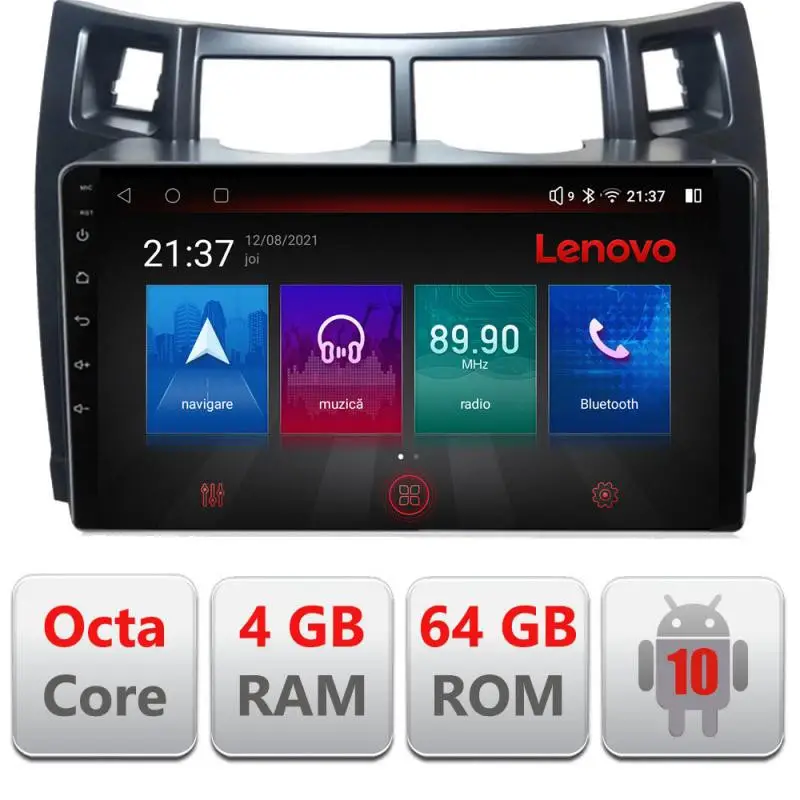 Navigație Toyota Yaris 2008-2011 Android 4GB+64GB 4G GPS Bluetooth Lichidare de stoc