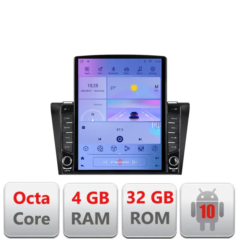 Navigatie Android Mazda 3 2004-2009, ecran 9.7 inch Tesla, 4G, 4+32GB Plată securizată