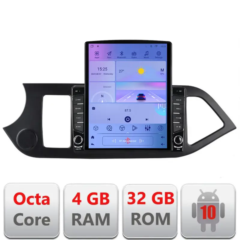 Navigație Android Kia Picanto 2011-2015, ecran Tesla 9.7 inch, 4GB+32GB 4G Transport gratuit