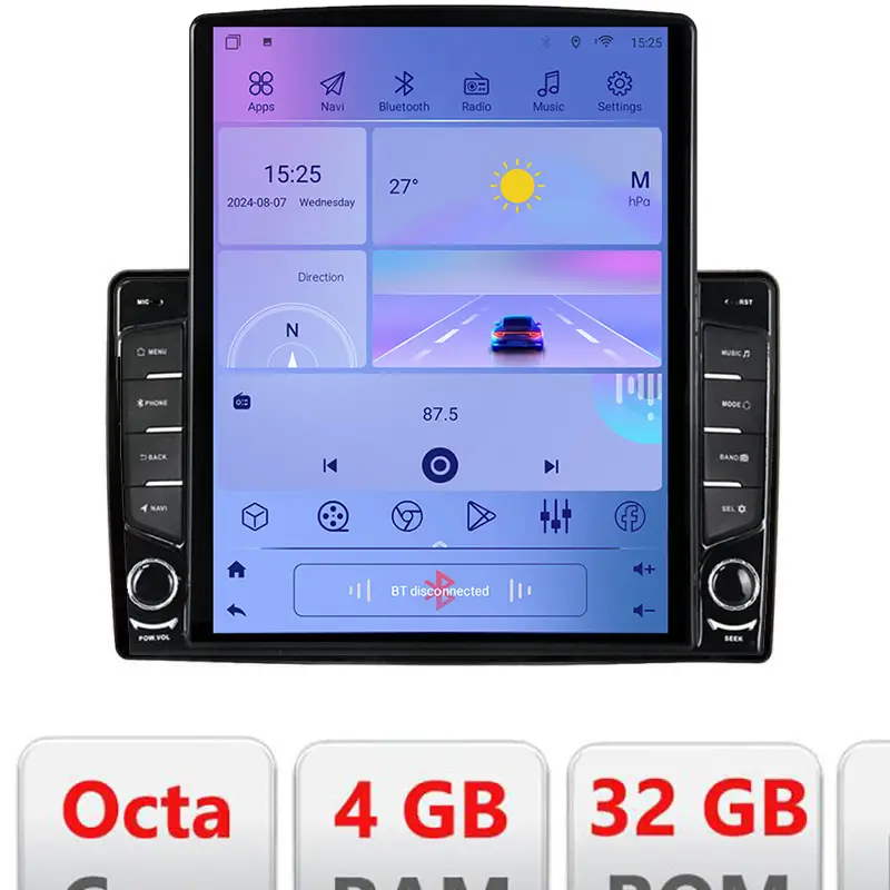 Noutate Navigație auto universală 2DIN Tesla 9.7 inch, Android, GPS, 4G, 4+32GB