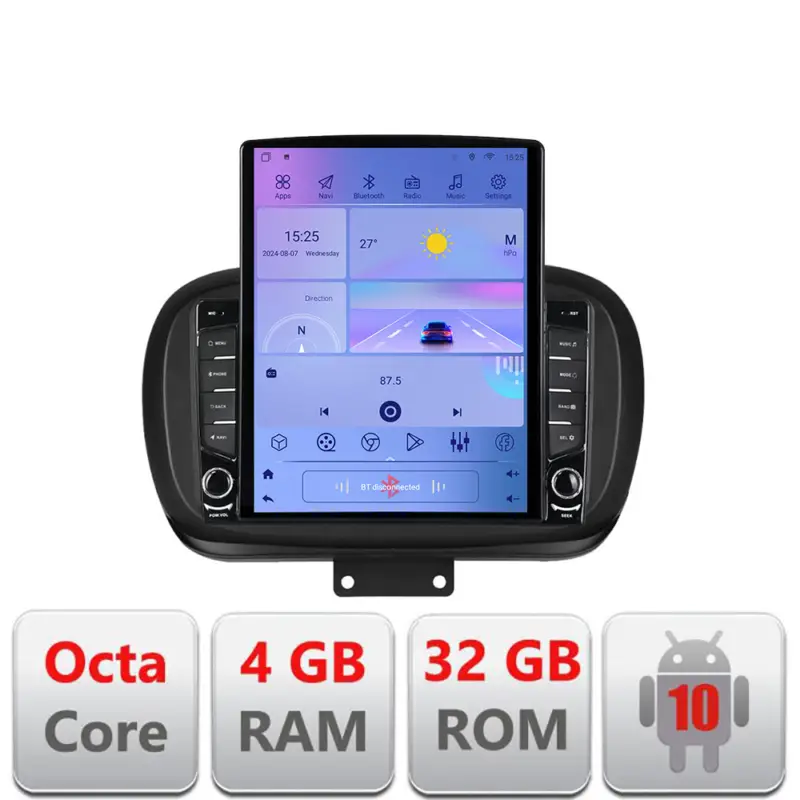 Navigatie Fiat 500X 2015+ Tesla 9.7 inch Android GPS 4G WiFi 4GB RAM 32GB Transport gratuit