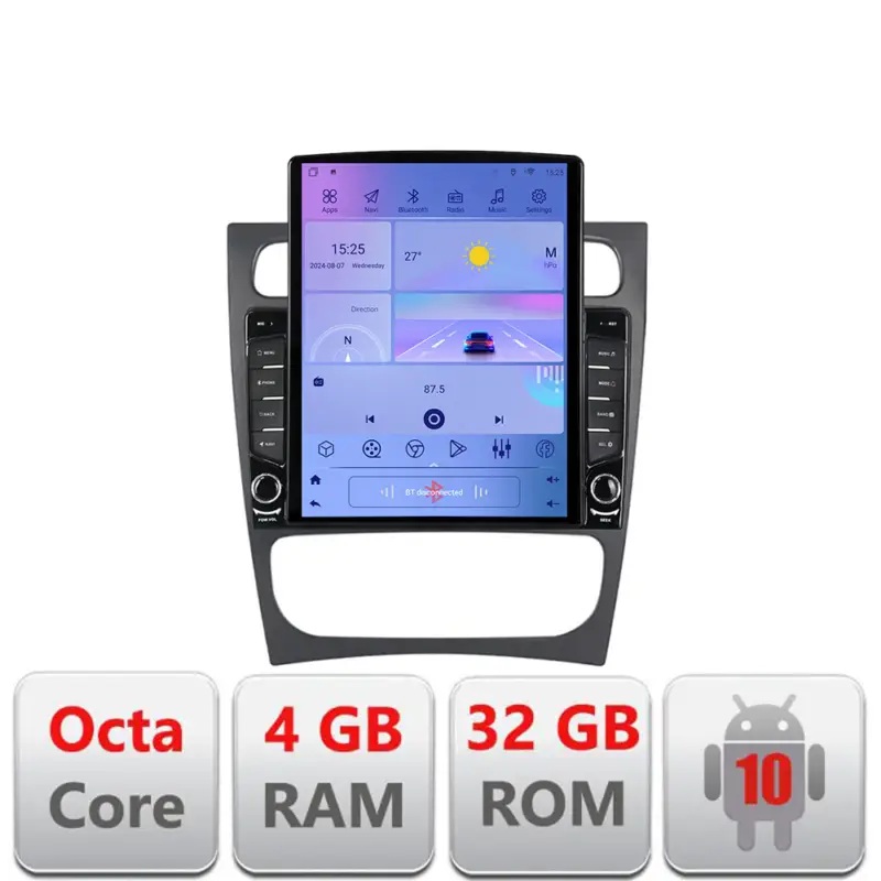 Livrare rapidă Navigatie Android Mercedes C W203 2001-2007, ecran Tesla 9.7, 4GB+32GB