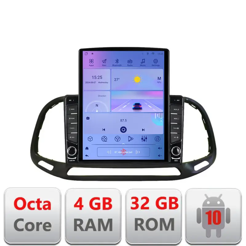 Noutate Navigatie Android Fiat Doblo 2015-2018, ecran Tesla 9.7, 4GB RAM
