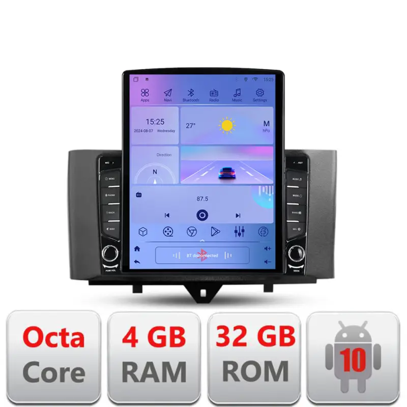 Premium Navigație Android Smart ForTwo 2010-2015, ecran 9.7 inch, 4GB+32GB