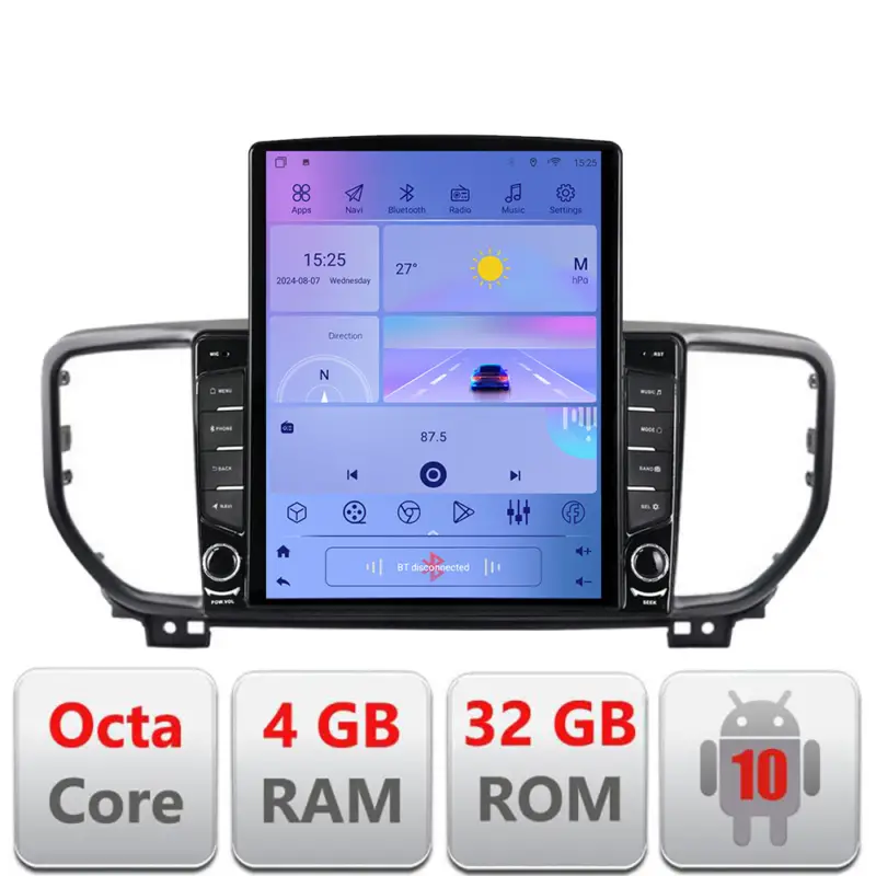 Nu rata Navigatie Android Kia Sportage 2019 cu ecran Tesla 9.7 inch, GPS si WiFi