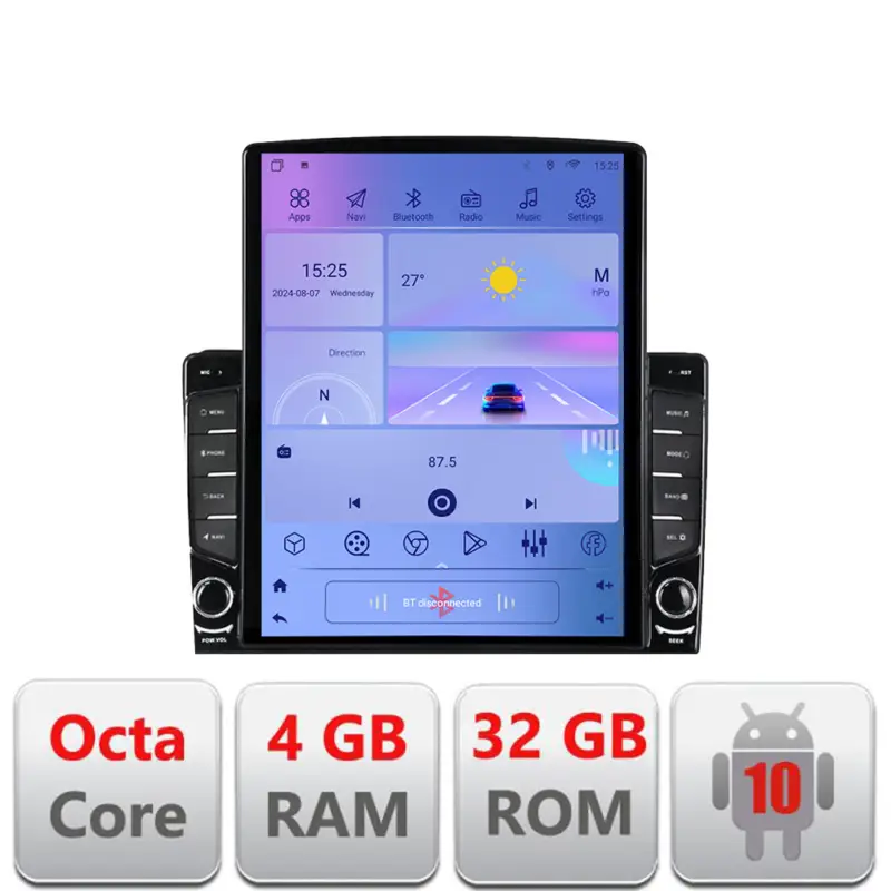 Preferatul clienților Navigație Android Ford 9.7 inch tip Tesla, GPS, WiFi, Bluetooth, 4G, 4+32GB