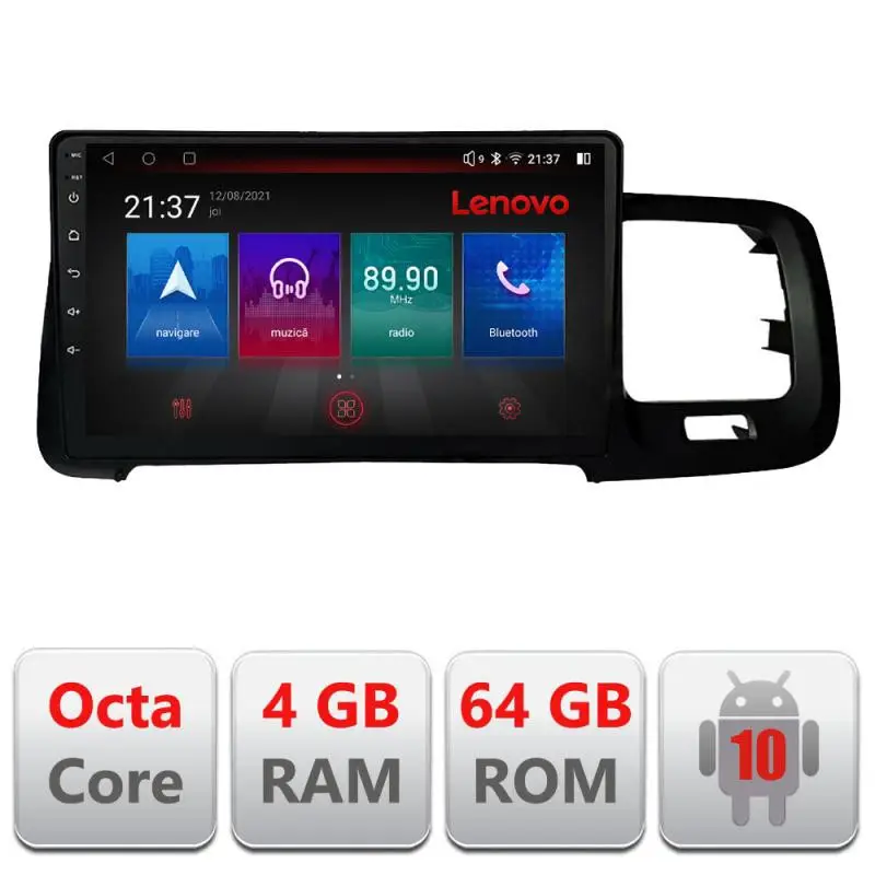 Doar azi Navigatie Android Volvo S60 2008-2014 Lenovo 4GB RAM 64GB 4G Resigilata