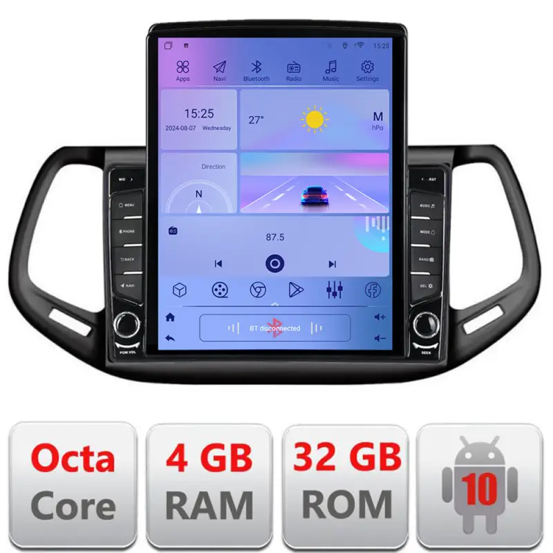 Noutate Navigație Android Tesla 9,7 inch pentru Jeep Compass 2017, 4GB RAM, 32GB