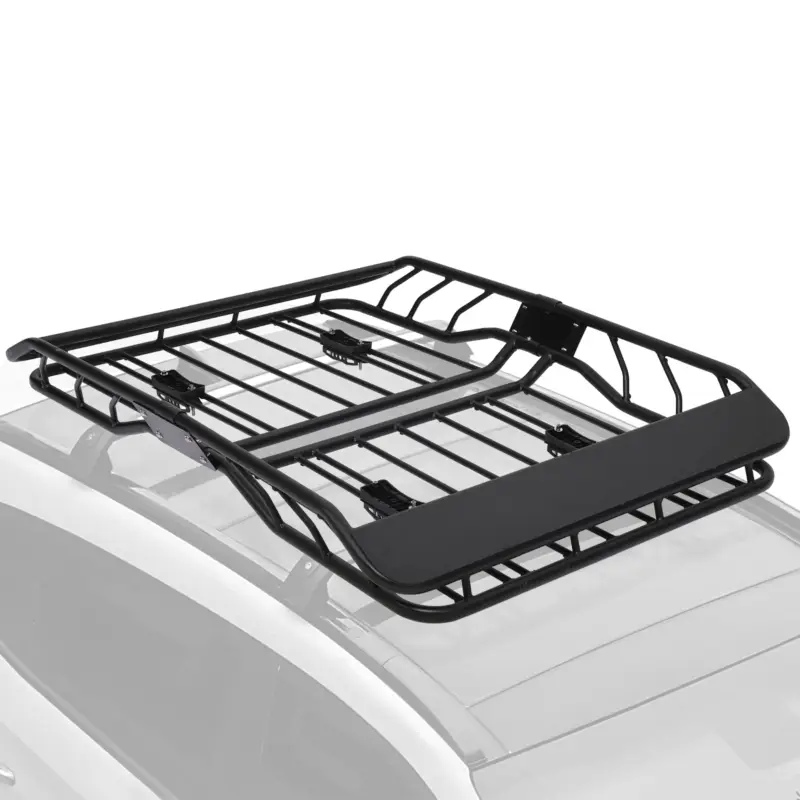 Reducere extra Portbagaj metalic pentru plafon de tip "ROOF RACK", dimensiune 127 x 100cm, culoare neagra, cu bare transversale incluse FAVLine Selection