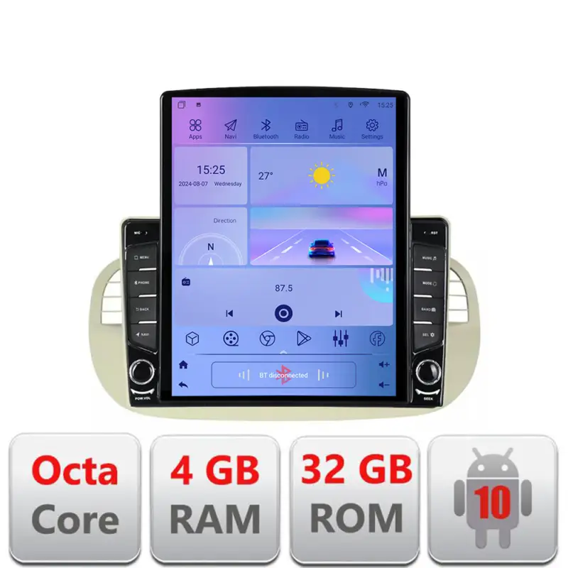 Preț redus Navigație Android Fiat 500 2007-2015, ecran 9.7 inch, GPS 4G Octa-Core