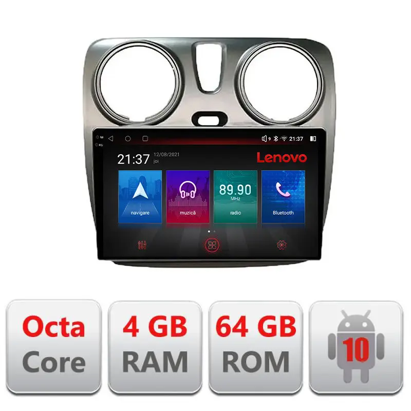 Navigatie dedicata Dacia Dokker Android 4GB RAM 64GB, CarPlay, DSP, resigilata Cumpără acum