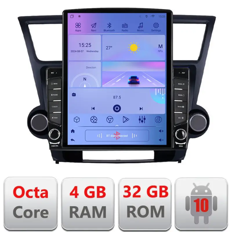 Reducere de preț Navigație Android Toyota Highlander 2007-2013, GPS, LTE, Octa Core, 4GB RAM