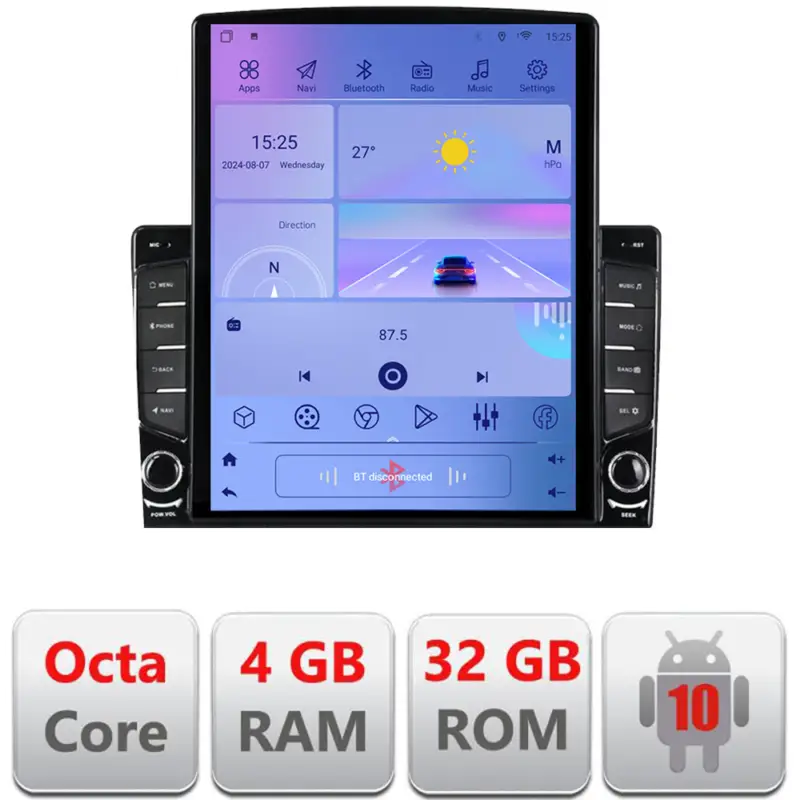 Ofertă exclusivă Navigație Android 9.7 Fiat 500 2015-2021 cu GPS, LTE și comenzi volan