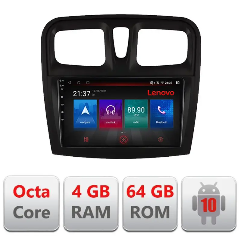Navigatie Android Dacia Sandero 2012-2020, 4GB RAM, 64GB, 4G LTE, GPS Preț redus