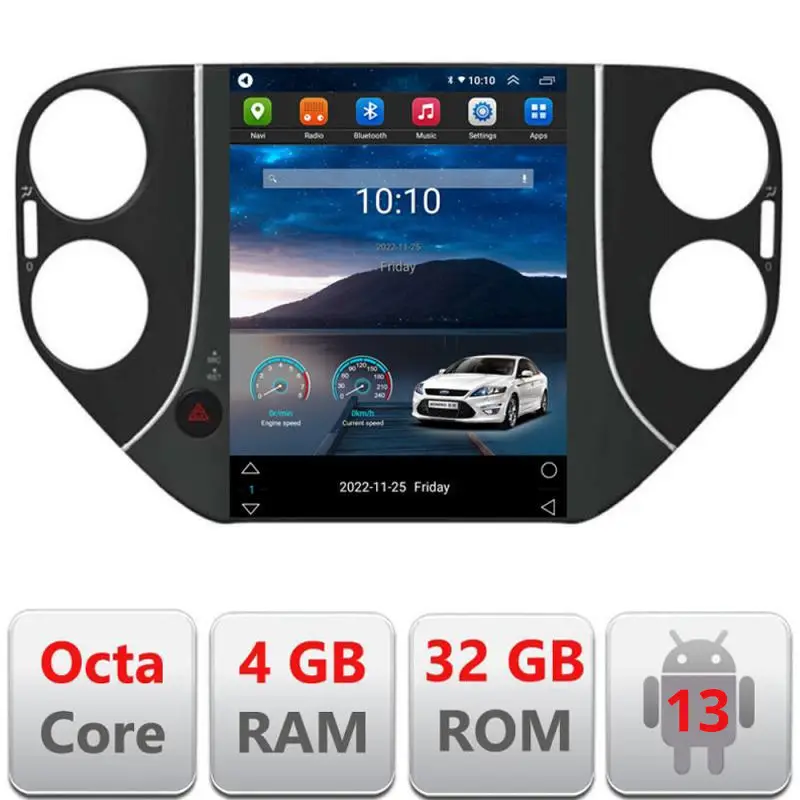 Cel mai vândut Navigatie Tesla VW Tiguan 2007-2012, 4GB RAM, 32GB, CarPlay