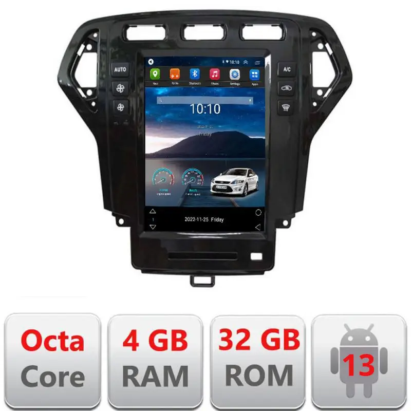 Retur gratuit Navigație tip Tesla Ford Mondeo 2007-2010, 4GB RAM, 32GB, CarPlay