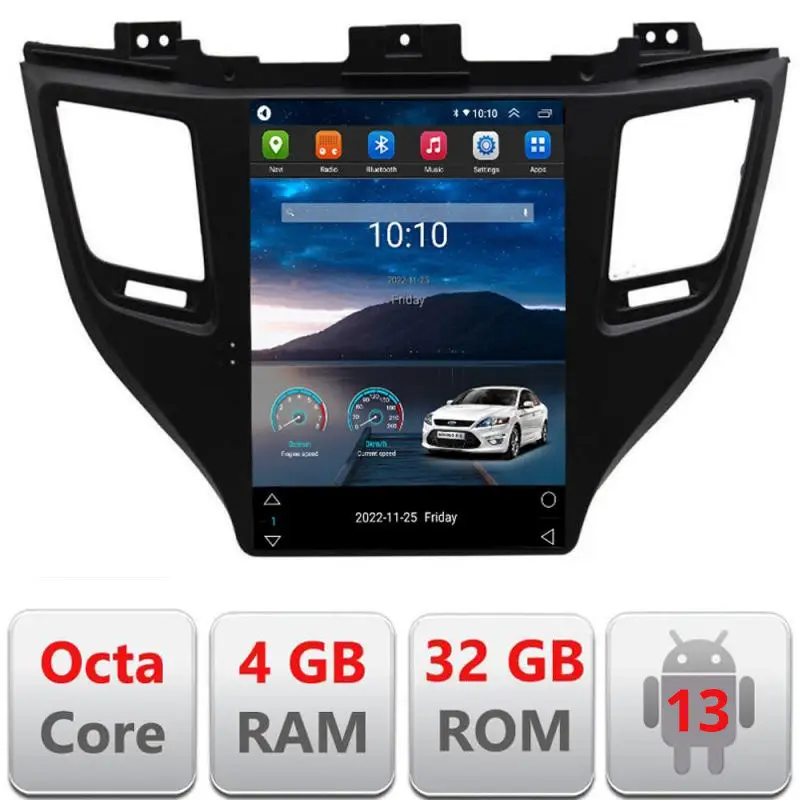 Livrare gratuită Navigație Tesla Hyundai Tucson 2015-2020, 4GB RAM, 32GB, CarPlay