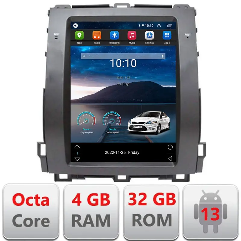 Expediere rapidă Navigatie Tesla Toyota Prado J120 2002-2009, 4GB RAM, 32GB, CarPlay