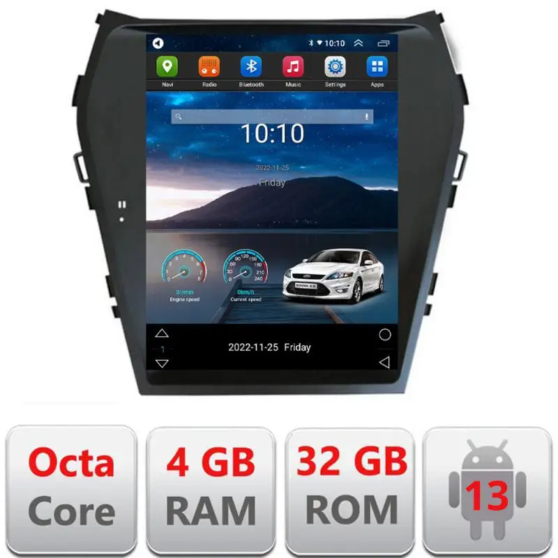 Navigație tip Tesla Hyundai Santa Fe 2012-2018, 4GB RAM, 32GB, CarPlay Reducere specială