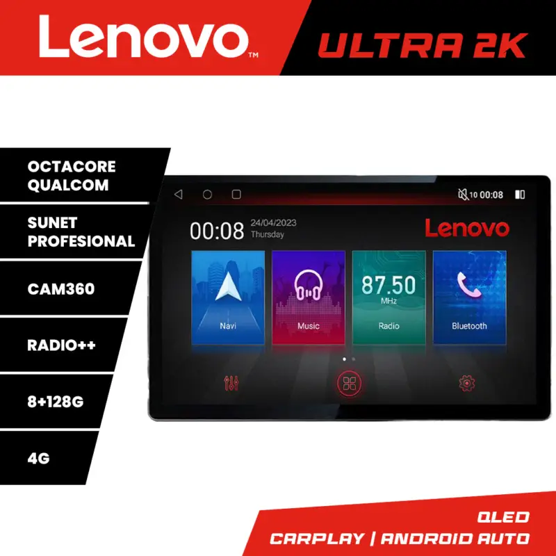 Navigație Toyota 2DIN cu ecran 13 inch 2K, Android 8+128GB și 4G Cumpără acum