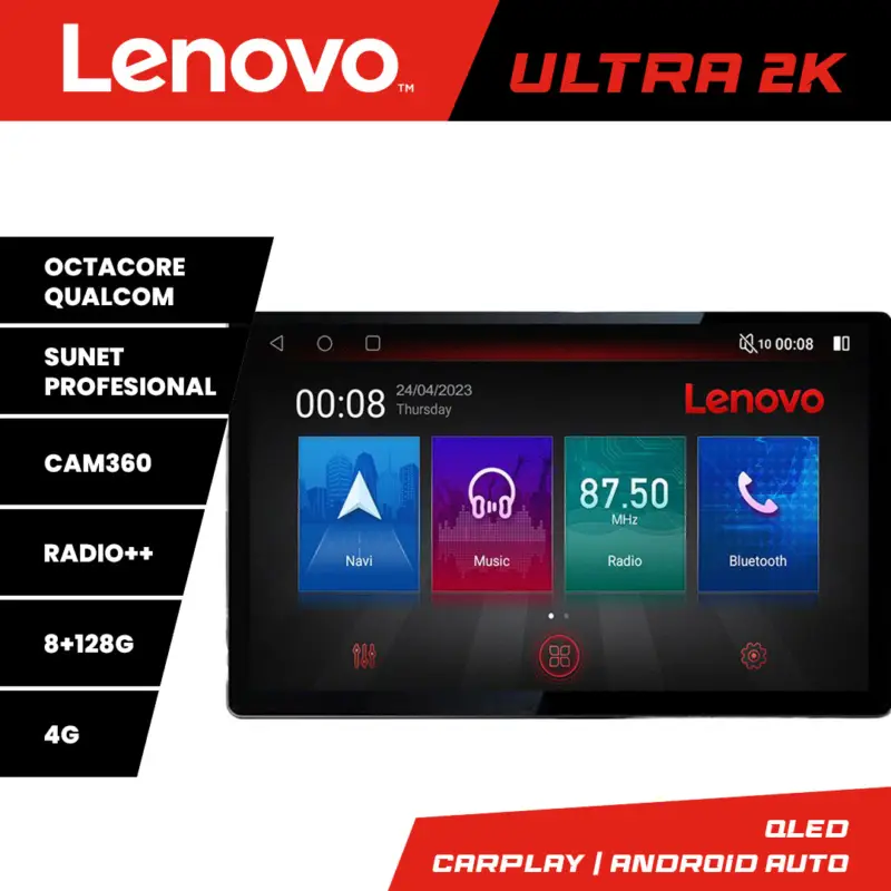 Navigatie Android Hyundai H350 2016+ 13 inch 2K, 8GB RAM, 128GB, 4G Reducere de preț