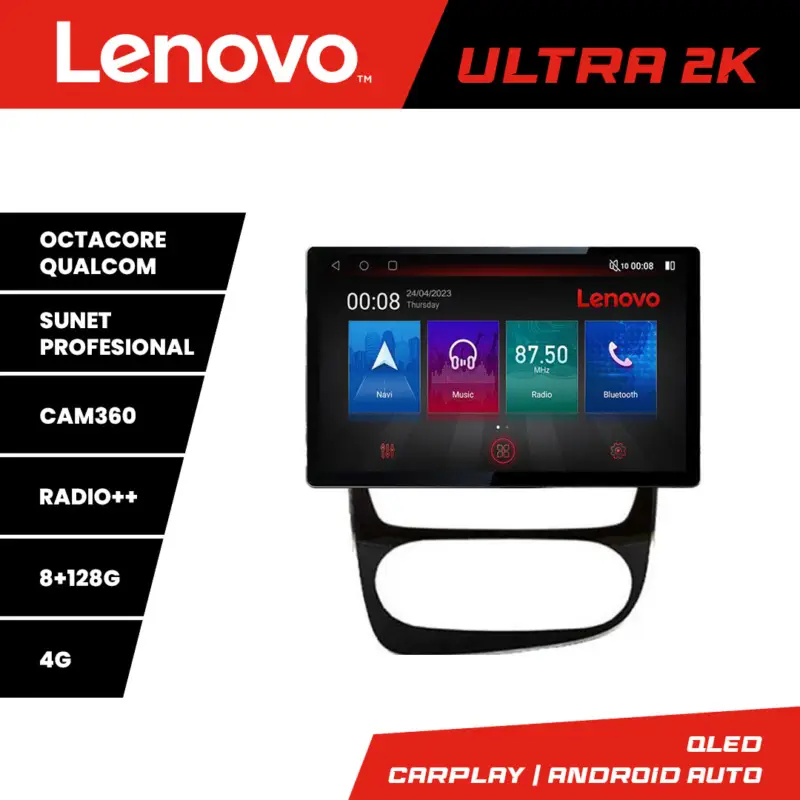 Navigatie Android Renault Clio 4, ecran 13 inch 2K, 8GB RAM, 128GB Premium