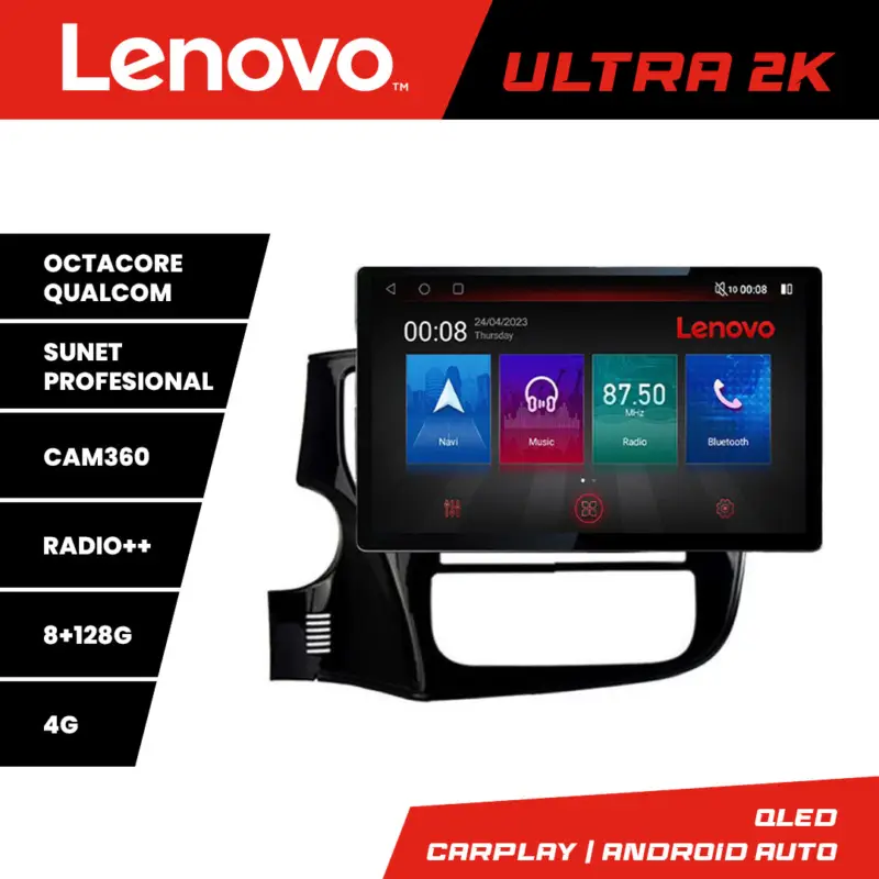 Promoție Navigație Android 13 inch 2K pentru Mitsubishi Outlander 2013-2019, 8GB+128GB, 4G