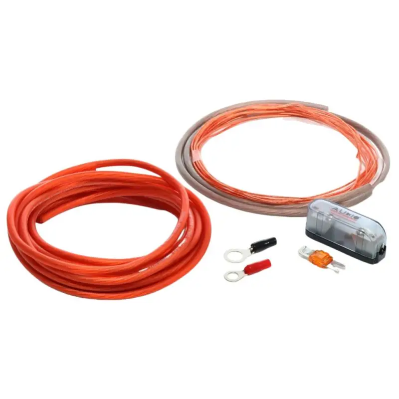 Cel mai vândut Set cabluri alimentare Audio System OFC 10mm² 5m roșu + 1m antracit
