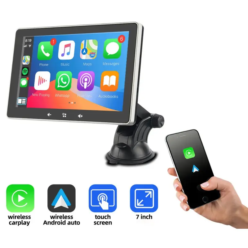 Cumpără acum Sistem multimedia auto portabil 7 inch cu CarPlay, Android Auto si camera