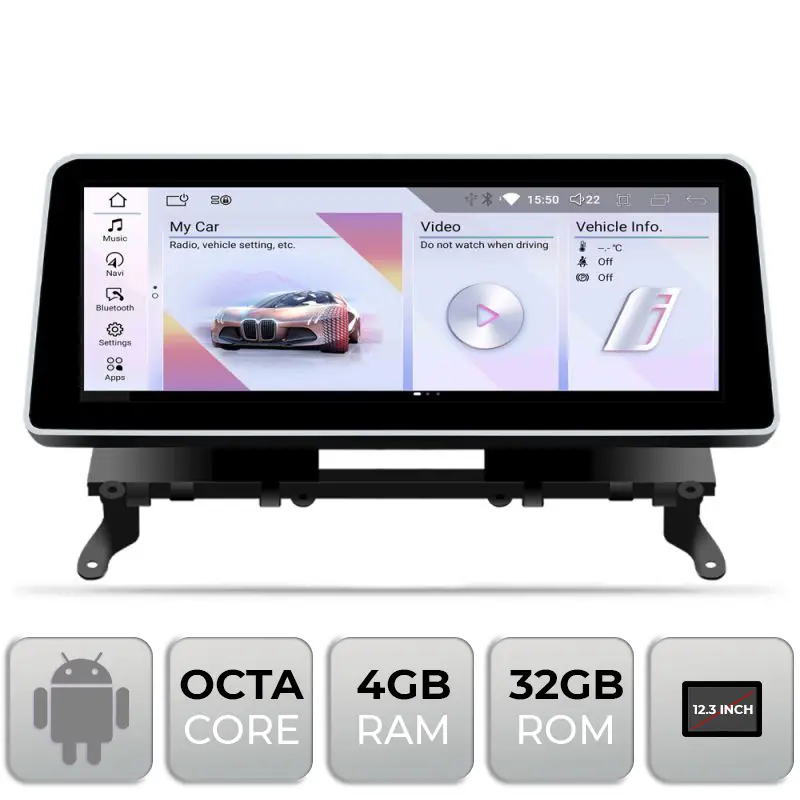 Navigație Android BMW X3 F25 X4 F26 2012-2015 NBT 12.3 inch 4GB+32GB 4G Calitate înaltă