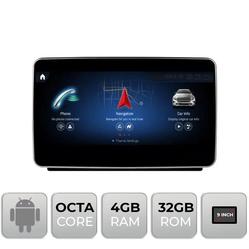 Nu rata Navigație Android Mercedes SLK 2015-2019 NTG5, ecran 9 inch, 4G, 4GB+32GB