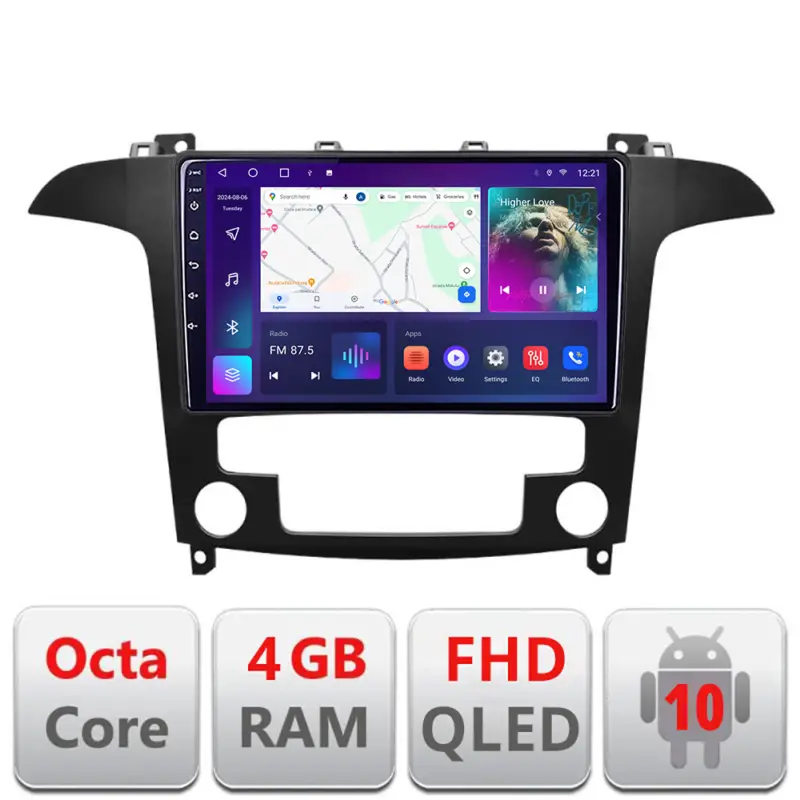 Ieftin Navigație Android Ford S-Max 2008-2012 cu ecran QLED, 4GB RAM și 64GB