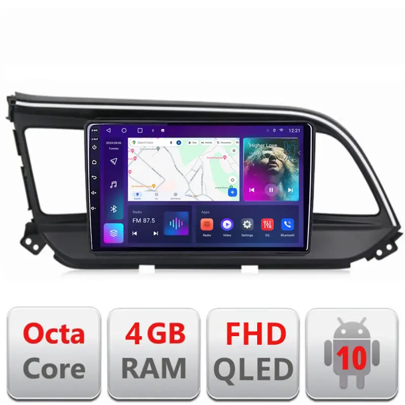 Navigație Android Hyundai Elantra 2018+ cu ecran QLED, 4GB RAM, 64GB Ofertă limitată