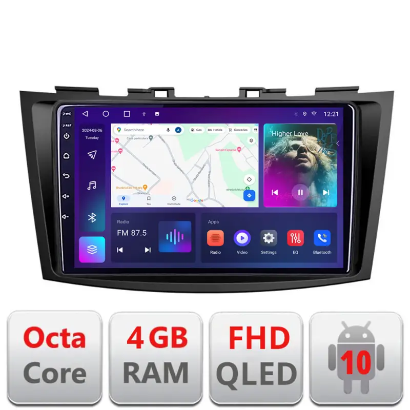 Promoție Navigatie Android Suzuki Swift 2010-2017 cu ecran QLED, 4GB RAM si 64GB