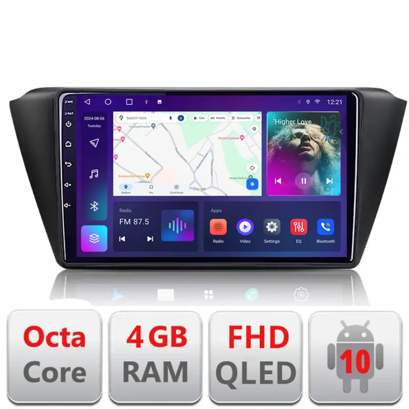 Navigație Android Skoda Fabia 2015+ cu ecran QLED, 4GB RAM, 64GB Ofertă limitată