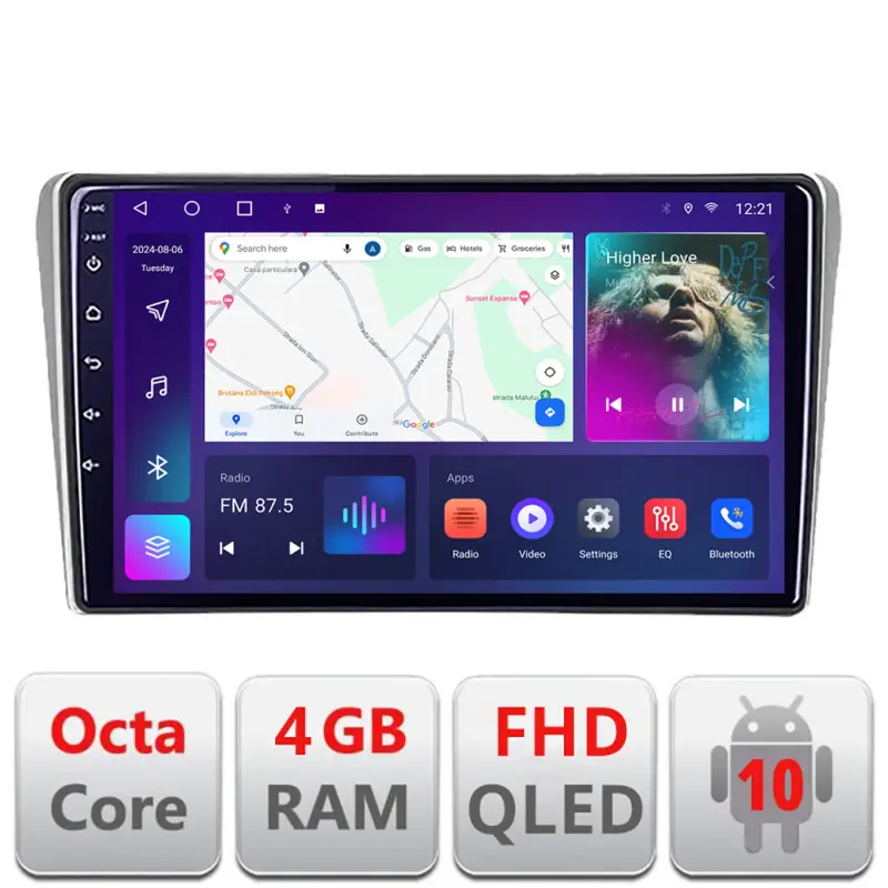 Reduceri Navigatie Android Toyota Avensis 2003-2008 cu ecran QLED, 4GB RAM, 64GB