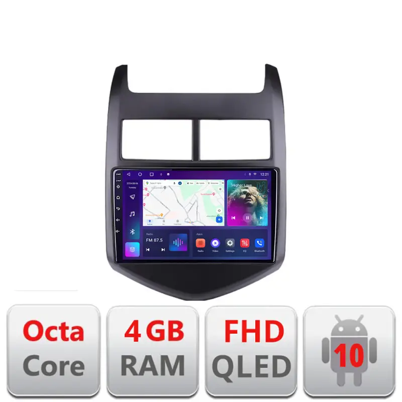 Navigatie Android Chevrolet Aveo 2010-2013, QLED, 4GB RAM, 64GB, CarPlay Cel mai bun preț