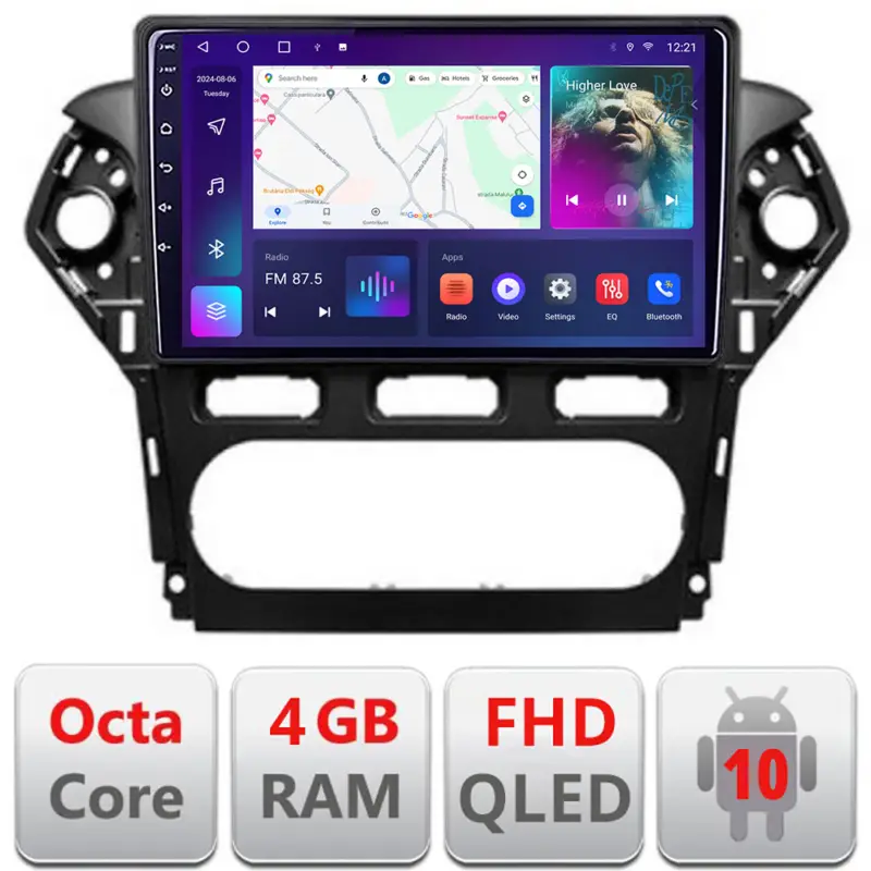 Navigație Android Ford Mondeo 2010-2014 QLED 4GB+64GB CarPlay Calitate înaltă
