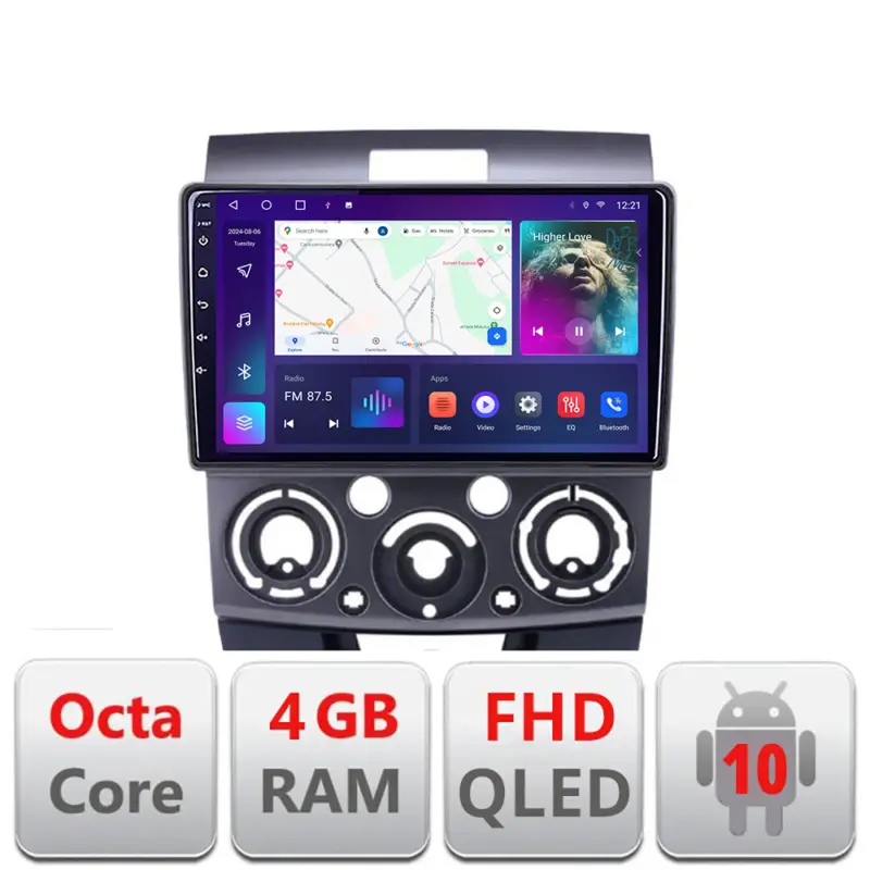 Navigatie Android Ford Ranger si Mazda BT50 2007-2012, QLED, 4GB+64GB Preț promoțional
