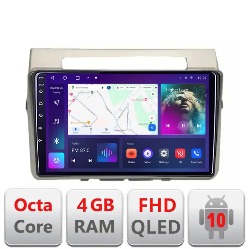 Retur ușor Navigație Android Toyota Verso 2004-2009, QLED, 4GB RAM, CarPlay