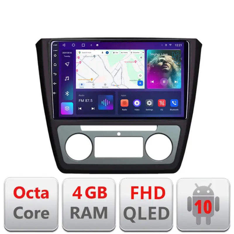 Chilipir Navigatie Android Skoda Yeti 2009-2014, QLED, Octa Core, 4GB RAM, 64GB