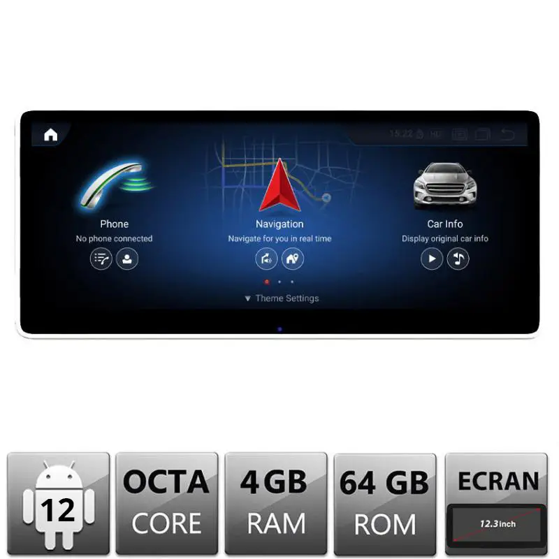Navigatie Android Mercedes C W204 NTG4 2007-2011, ecran 12.3 inch, 4G, 8GB+128GB Preț redus